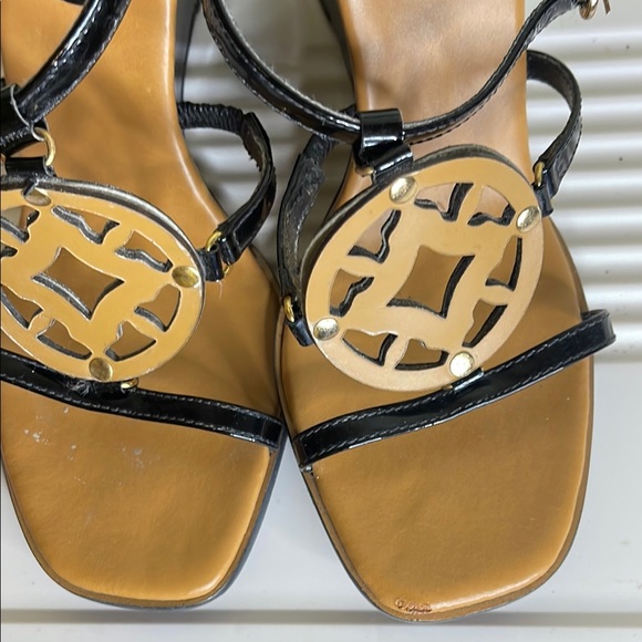 BCBGirls Black and Tan Wedge Sandals - Picture 8 of 8